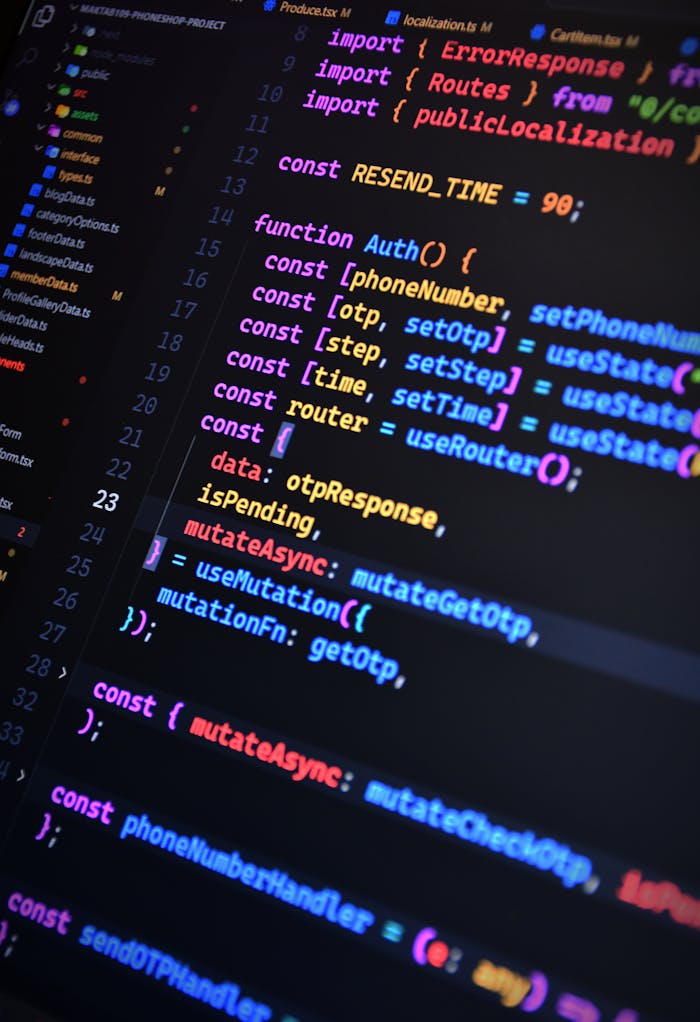 Crafting Captivating Headlines: Your awesome post title goes here Vibrant JavaScript code on a screen showcasing front-end development with syntax highlighting.
